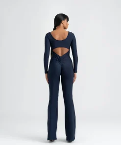 Claudia Uzun Kollu İspanyol Paça Tulum