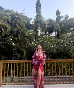 Alternative view of Berry Sunset Kimono